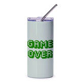 Game Over Tumbler, Gamer Gift, Retro Gaming Tumbler, Video Game Lover, Funny Gift Idea, Gift for Gamers, Pixel Art Tumbler - Tawshia